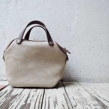 神戸ORZO 型押しレザー 2wayミニボストンショルダーbag カモグレージュ×カーキ