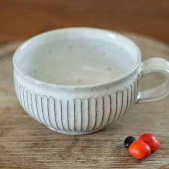 スープカップ（白/鎬）の画像