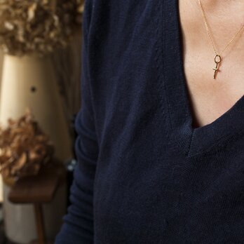 MARTINE K18 gold ゴールド / bamboo croix charm　バンブー クロス チャーム【m037】の画像
