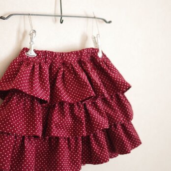 kids 90~130 ひらひらレイヤードスカート raspberryの画像