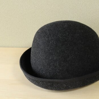 折りたためる帽子58.5cm piping hat [wool] mix blackの画像