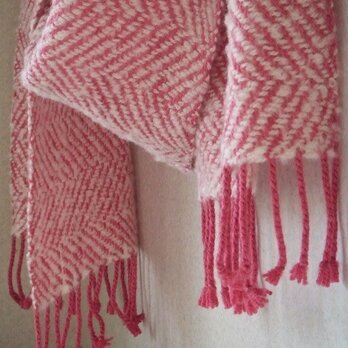 手織りウール＆シルクストール・・冬バラの画像