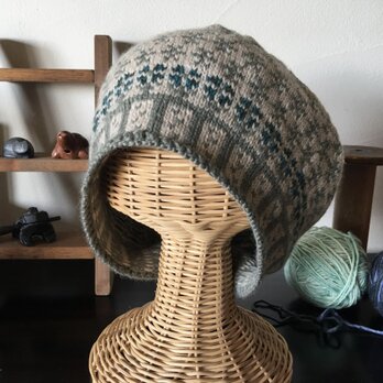 クラシカルフラワーのベレー帽【オリーブ】