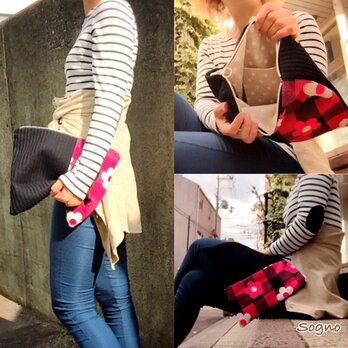 日本製ウールのクラッチバッグ（B）