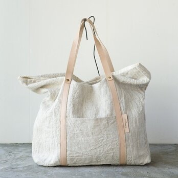 mormyrus linen tote (M) NATの画像