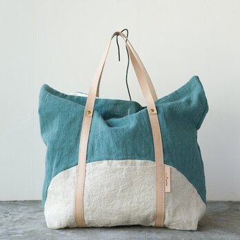 mormyrus linen tote (M) GRNの画像