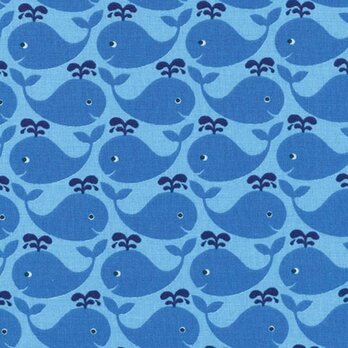 Sale*ドイツWestfalenstoffe コットン カットクロス クジラ 夏 魚 海 鯨の画像
