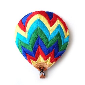 アップリケワッペン レインボーカラー気球 ジグザグ W-0275の画像