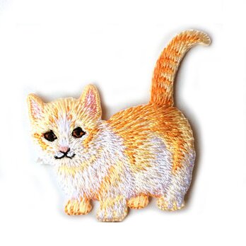 アップリケワッペン キャット ごきげん猫 キャット トラ猫 とらねこ 子猫W-0902の画像