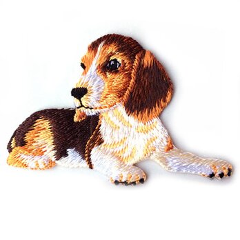 アップリケワッペン　ベビービーグルドッグ クロウチ W-0898　犬　いぬ UI ビーグルドッグの画像