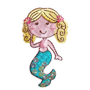 アップリケワッペン 人魚A マーメイド W-0736 夏 マリン 海 UI 女の子 民話 童話 絵本 アンデルセンの画像
