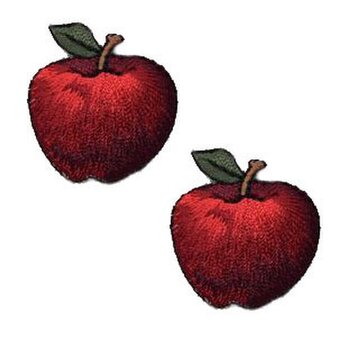 アップリケワッペン りんご刺繍 2枚　W-0067 アップル 林檎 フルーツ 果物 入園入学の画像