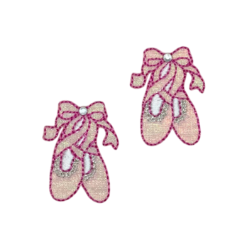 アップリケワッペン ラインストーン バレーシューズS 2枚 kr-0094 バレエ バレリーナ ダンスシューズ