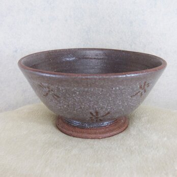 陶器ご飯茶碗（中）赤土・トンボ柄の画像