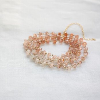 Sunstone Long Necklace w/ 14Kgoldfilledの画像