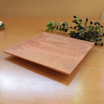 彫り角皿　-山桜23cm-の画像