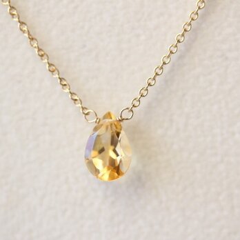 【K14gf】宝石質シトリンの一粒ネックレスの画像