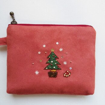 【クリスマス限定！】名前入りティッシュケース小物ポーチ　赤ver