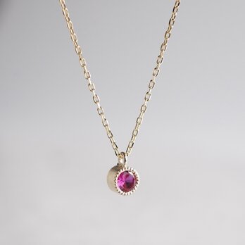 K18 Ruby birthstone necklace [P033K18RB]の画像