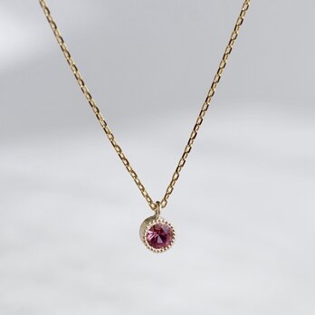 K18 Pink tourmaline birthstone necklace [P033K18PT]の画像