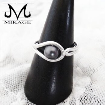 Clutch the Black Pearl Ring：銀９２５淡水黒真珠リング（御影宝飾工房）の画像