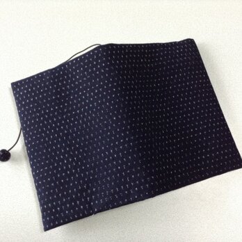★再販★   309    久留米の蚊絣     濃紺    文庫サイズブックカバー