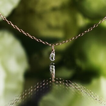 K18ダイヤモンドのブリオレットドロップ一粒ネックレス　～Marietteの画像