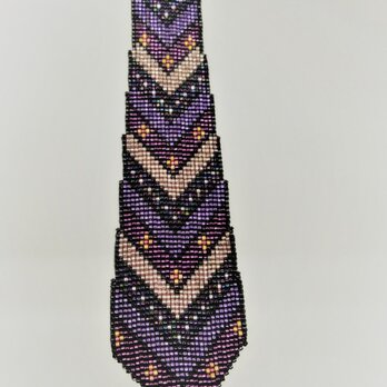 ビーズ織のネクタイ　”V字ヴァリエーション”の画像