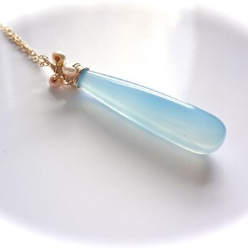 <SOLD>  ブルーカルセドニードロップの雫ネックレス　