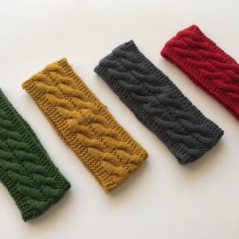 ケーブル模様のヘアバンド