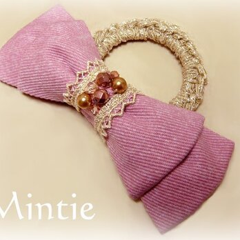 【SALE】リボンのシュシュブレス(ピンク)