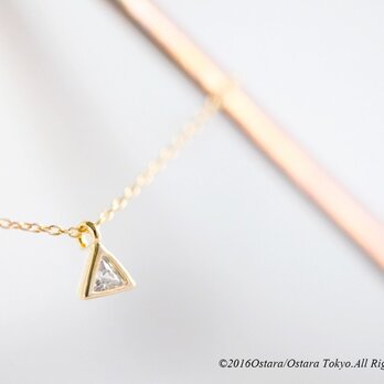 【14KGF】Necklace,Cubic Zirconia Tiny Triangleの画像