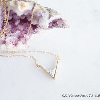 【14KGF】Necklace,Gem Marble Howlite Triangleの画像