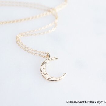 【14KGF】Necklace,Embossed Crescent Moon(S)の画像