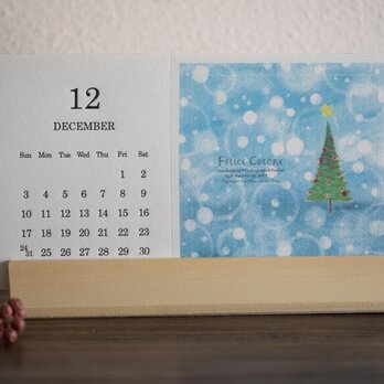 活版印刷カレンダー2017（木製スタンド付き）＊Photo de ART＊フェリーチェ・コローレの画像