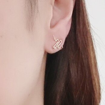 【K14GF】イヤリング＊Little wave earring or pierceの画像