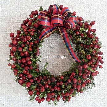 atelier blugra八ヶ岳〜初秋の頃ノイバラの実Wreath001の画像