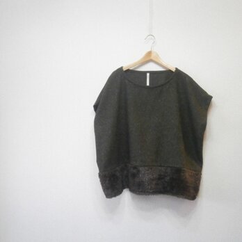 en-enマルチネップツイード✖裾ファープルオーバー(新着,冬,羊毛,ウール)の画像