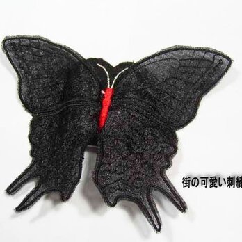 ★☆アップリケ★刺繍ワッペン★黒い蝶★アイロン接着可☆★の画像