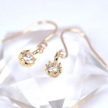 14KGF Cubic Zirconia Petit Earringsの画像