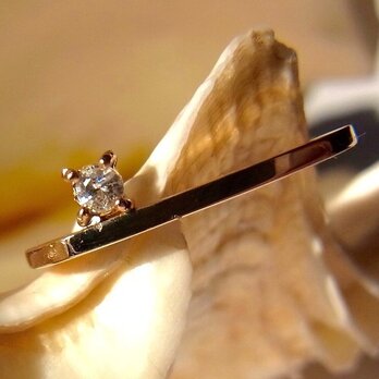 【受注生産】ダイヤモンドのK10リング（K10YG、10号、サイズ直し可能）の画像