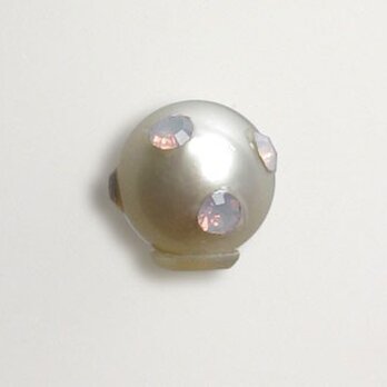本真珠のピアスキャッチ（スワロフスキー入りピンクオパール）の画像