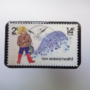 ニュージーランド　切手ブローチ2056の画像