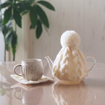 ★受注制作★ティーコゼー＆マット（ミルク）