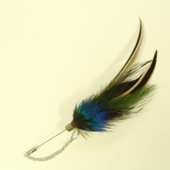 feather hatpin [peacock+brown]の画像