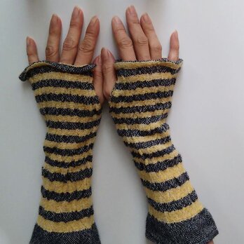 再販　フィットするカシミヤ　手織り　ハンドウォーマー 　ロング　N37の画像