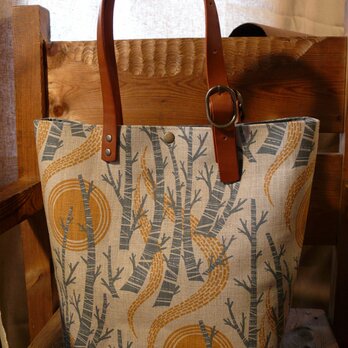 Tote bag  [Birch Tree Sun fabric]の画像