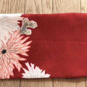 ブックカバー文庫本用　赤地に乱菊の画像