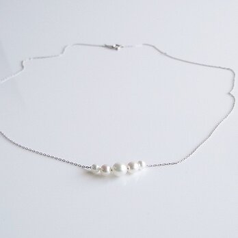 ベビーパールネックレス 10Kホワイトゴールド
