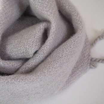 手織りカシミアミニマフラー・・グレーⅱの画像